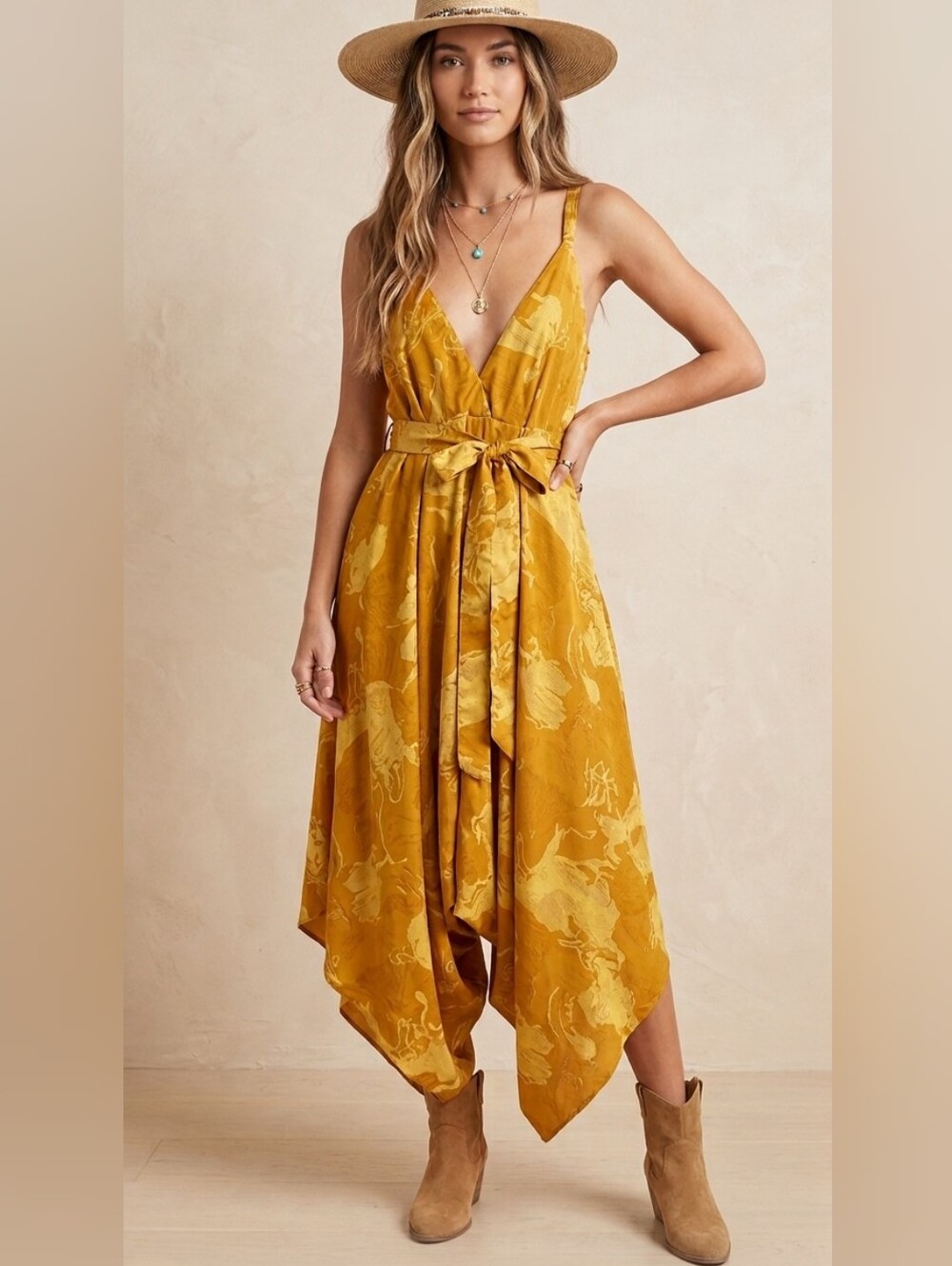 Draped Harem Jumpsuit Dress, Free Size NWT